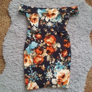 Floral fall mini dress